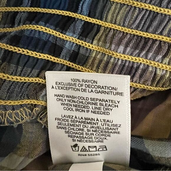 Express Plaid Surplice Peplum Top Blouse NEW Size Medium - Picture 7 of 9